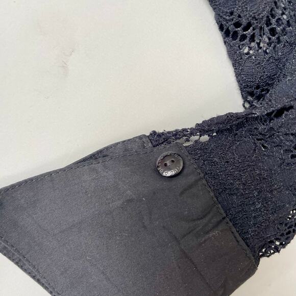 VTG Black Lace Goth Y2K Wrap Top Dark Romantic Shear Studio De Compagnie Paris - Picture 11 of 11